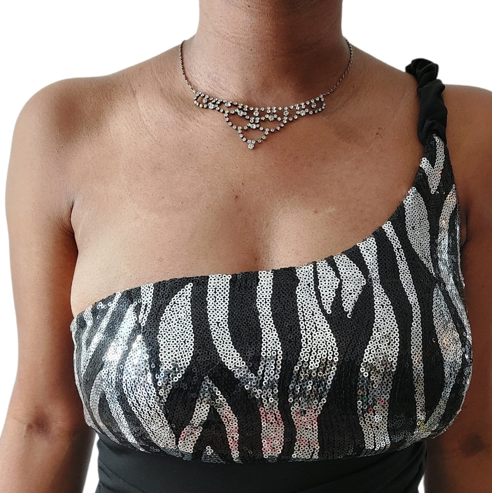 Ruby Rox One Shoulder Ruched Sequin Mini Dress - image 5